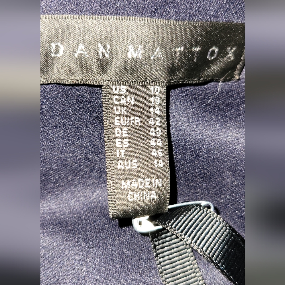 AIDAN MATTOX  navy blue high low dress - Picture 5 of 6